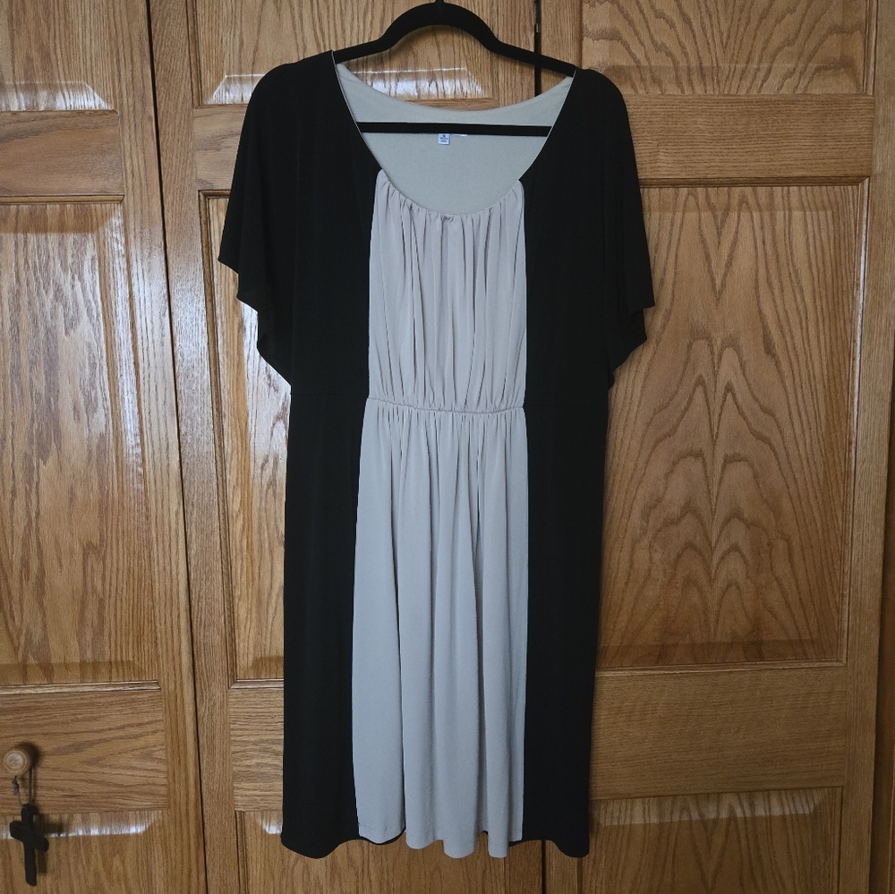 Elegant Black and Cream Dress Like New
